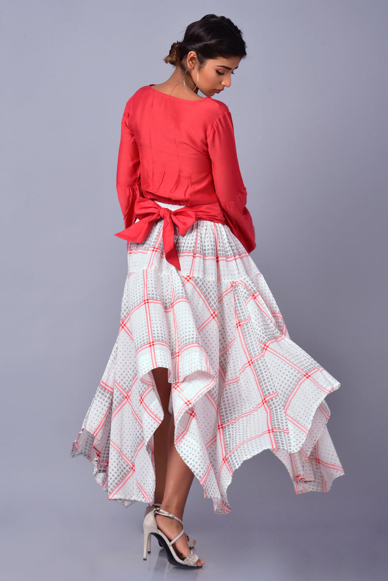 Daisy Skirt| Hand Block Printed Skirt | Geometric Print Skirt