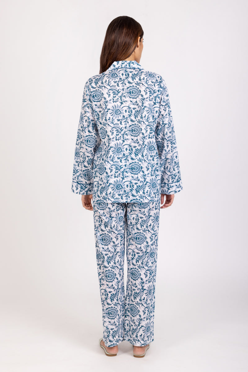 Coral sleepwear & Loungewear | printed PJ sets | Hand printed | Buy now
