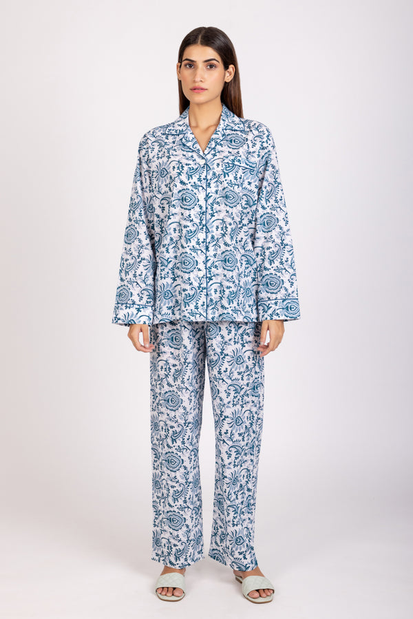 Coral sleepwear & Loungewear | printed PJ sets | Hand printed | Buy now