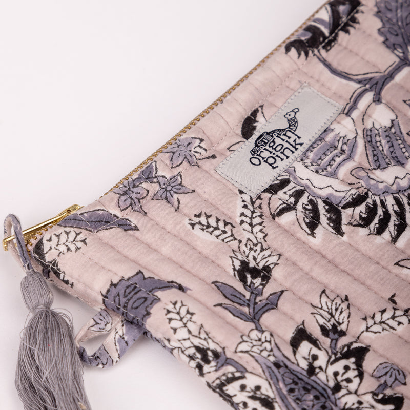 Quilted Pouch - Stylish and Versatile | 100% Cotton | Shop Now | GREY COLOR