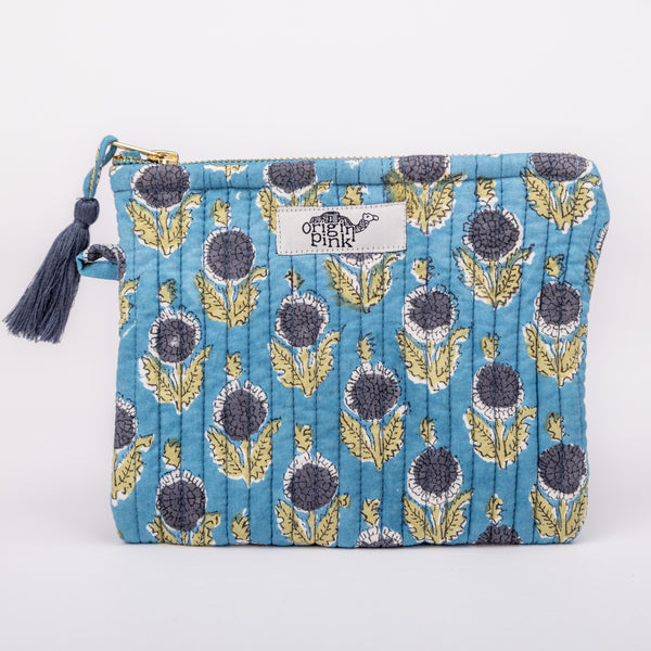 QUILTED POUCH TEAL