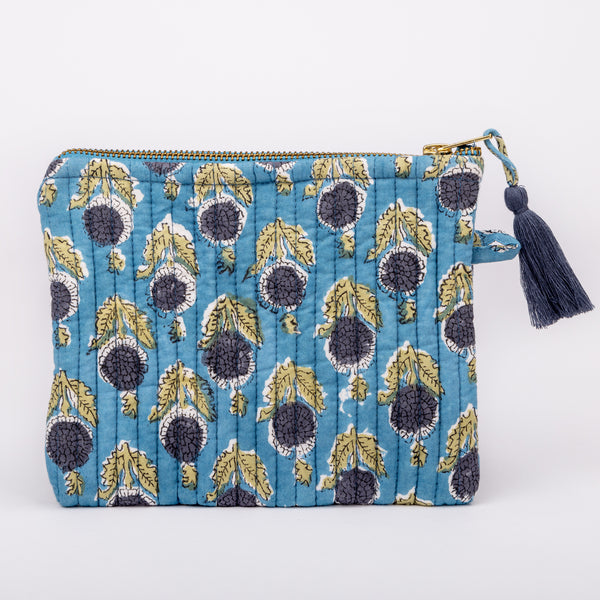Quilted Pouch - Stylish and Versatile | 100% Cotton | Shop Now | TEAL COLOR