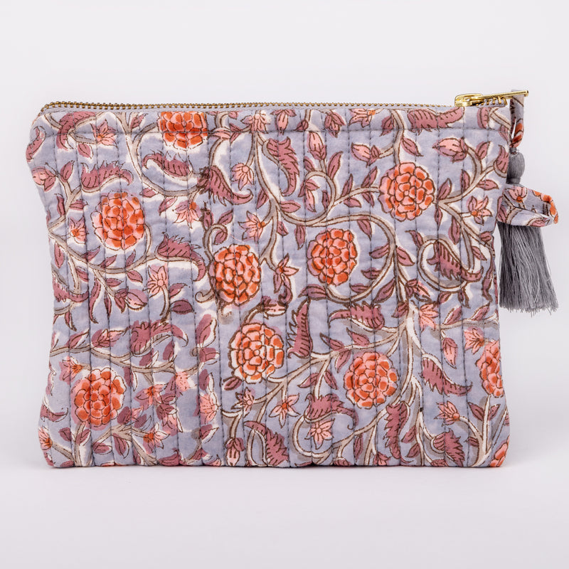 QUILTED POUCH BEIGE