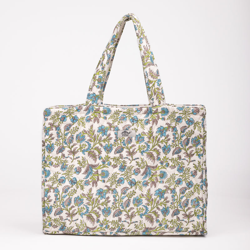 QUILTED TOTE BAG - White
