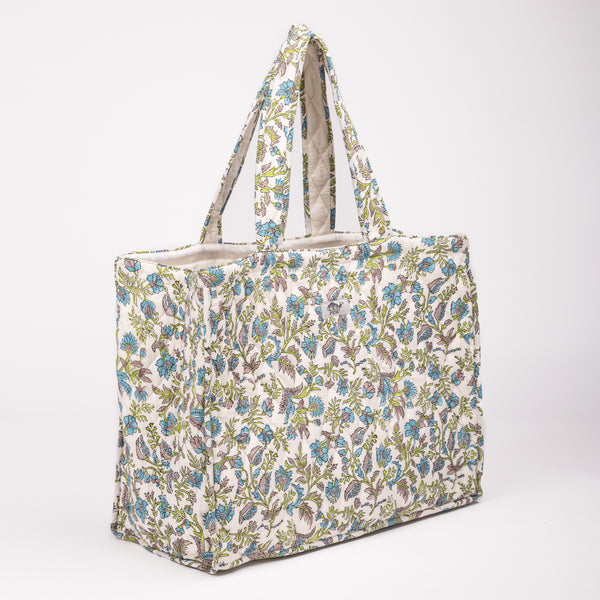 QUILTED TOTE BAG - White