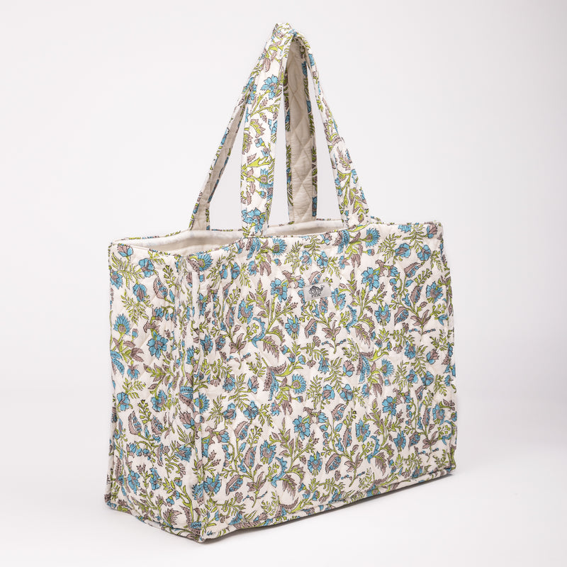 QUILTED TOTE BAG - White
