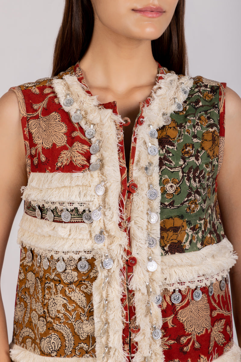 Bonita Vest | Boho Floral | Hand Block Printed Vest