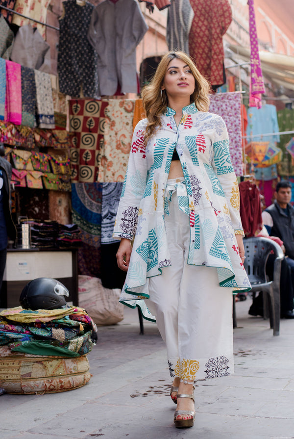 Hand Block Printed | Garden Boho Jacket | Indian Block Print Jacket | Shop now